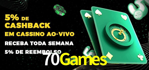 Promoções do cassino ao Vivo 70Games